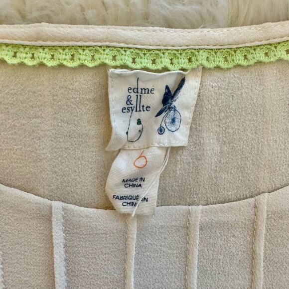 Edme & Esyllte Paisley Print Sheer Silk Peplum Blouse 6 - Picture 3 of 9